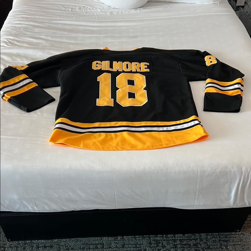 Happy Gilmore 2 Boston Hockey Jersey Black and Gold costume